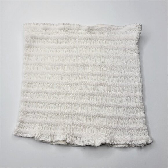 White Sexy Crop Top Strapless Tube Top Smocked Stretchy Summer Bandeau - NEW - Picture 6 of 12